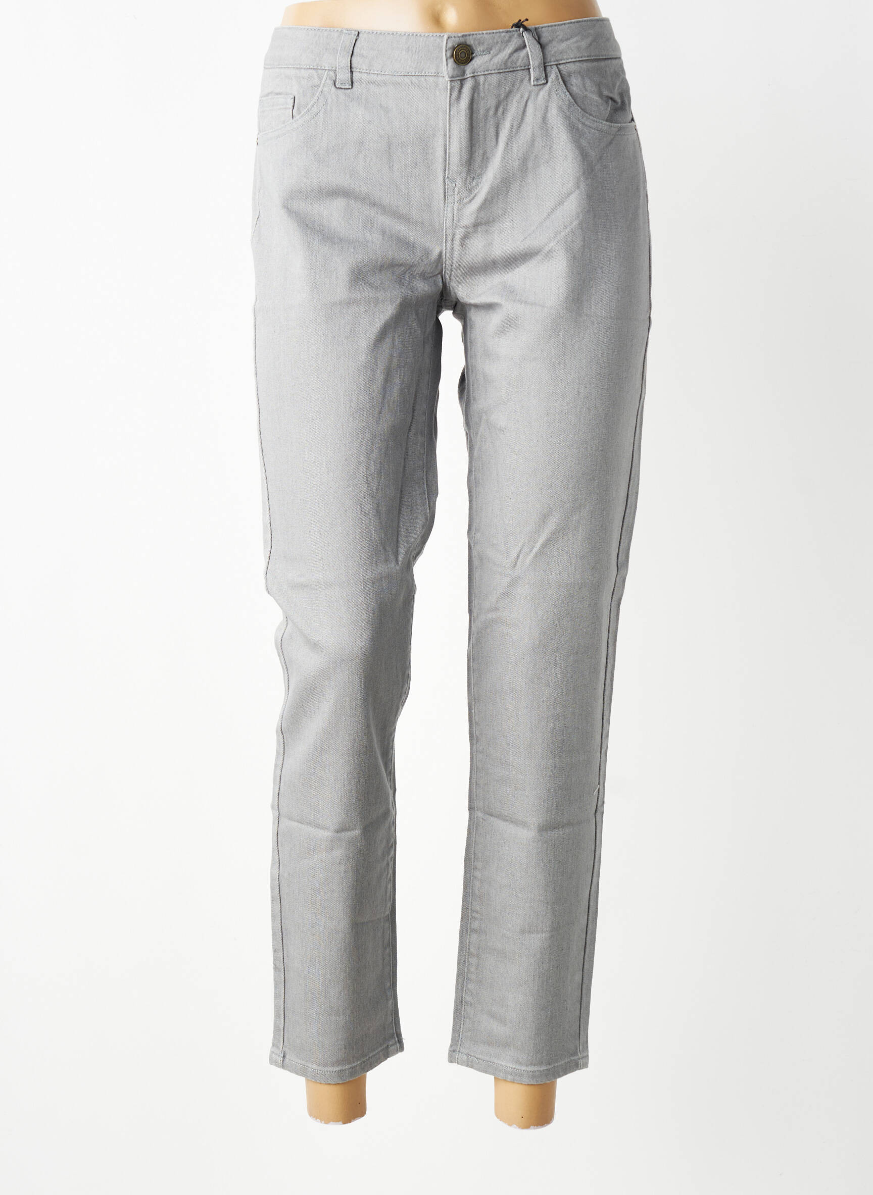 Jeans coupe slim stretch taille normale gris LAB DIP PARIS femme