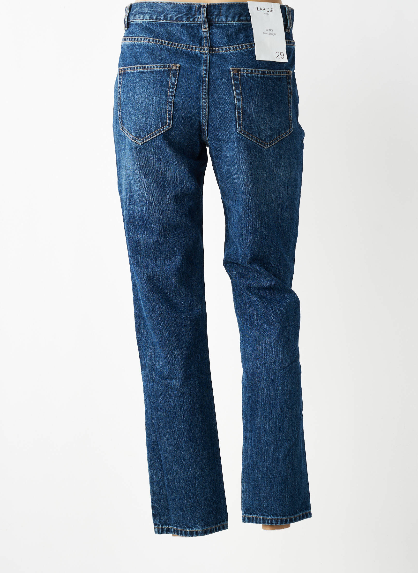 Jeans coupe droite taille normale taille normale bleu LAB DIP PARIS femme