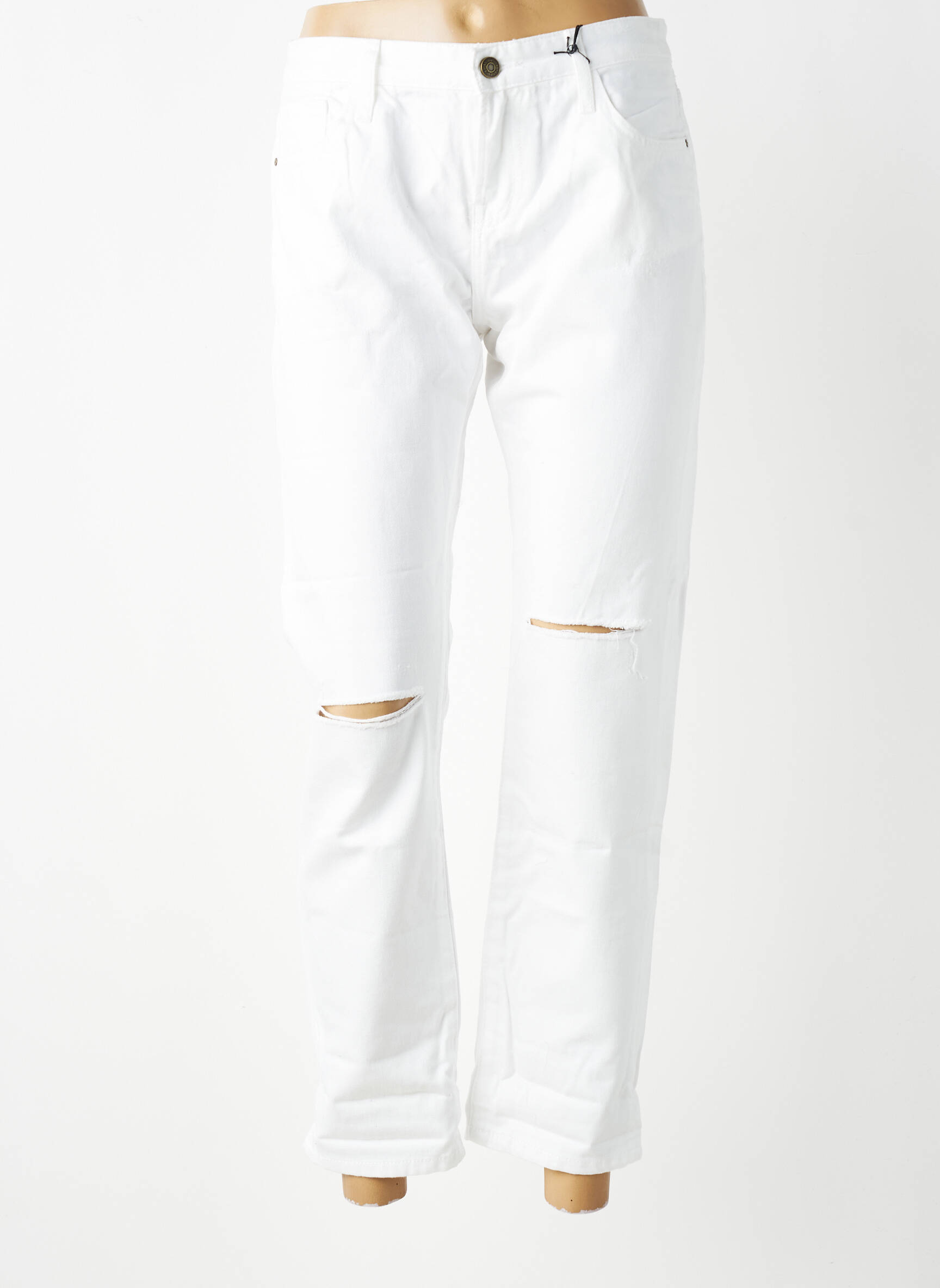 Jeans boyfriend tissage brut taille normale blanc LAB DIP PARIS femme