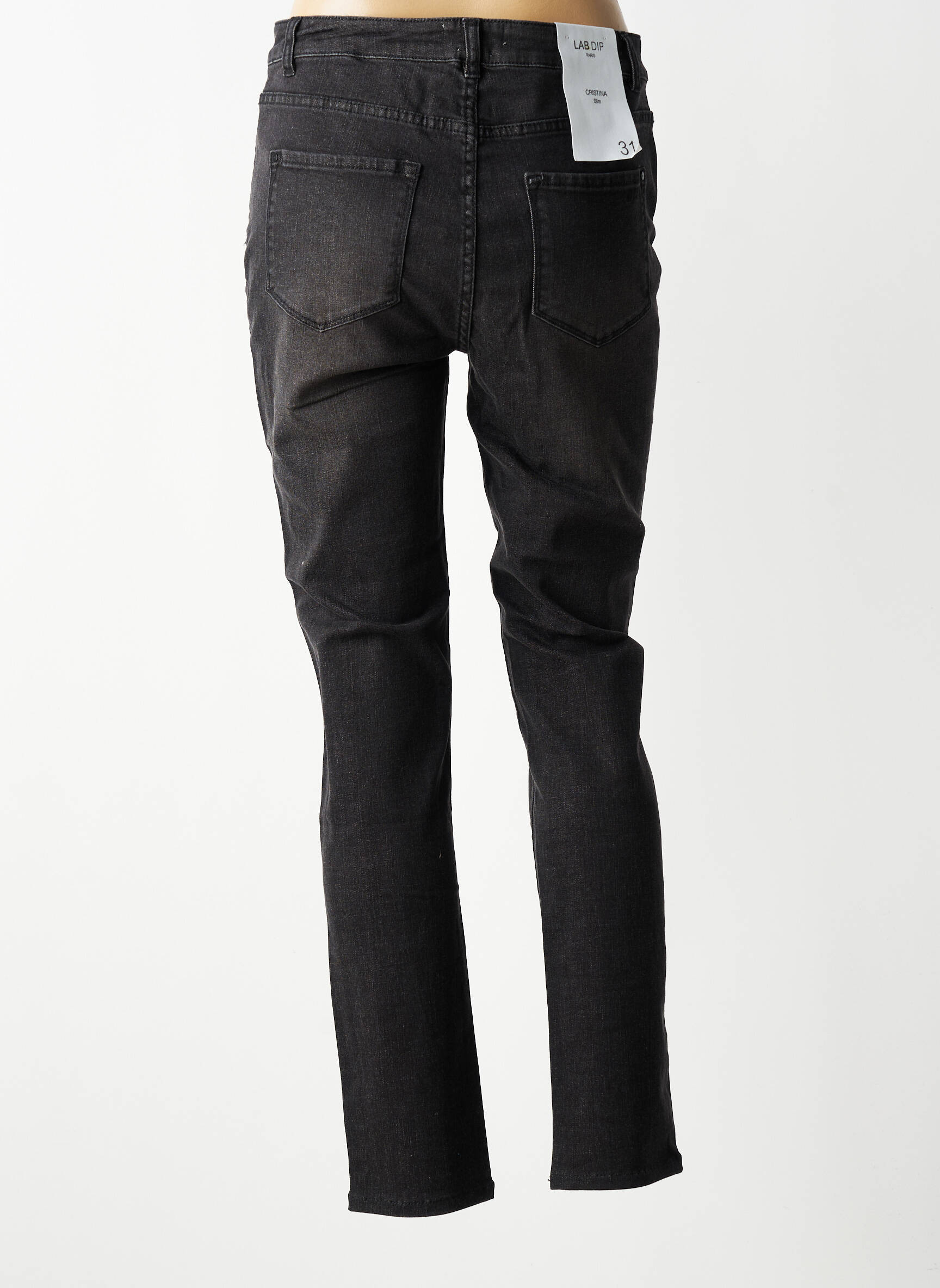 Jeans coupe slim tissage brut taille normale gris LAB DIP PARIS femme