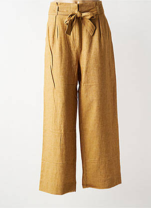Pantalon large fermeture zippée sous rabat avec crochet taille normale marron HARRIS WILSON femme