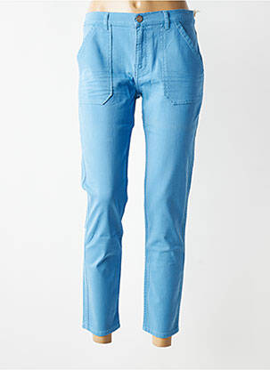 Pantalon droit stretch taille normale bleu HOD femme
