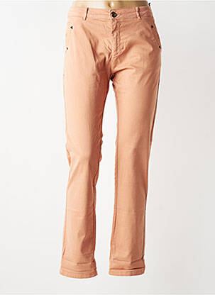 Pantalon chino stretch taille normale orange clair HOD femme