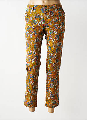 Pantalon 7/8 stretch taille normale jaune HOD femme