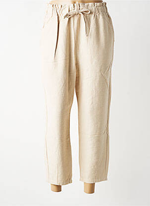 Pantalon 7/8 taille élastique taille normale beige HARRIS WILSON femme
