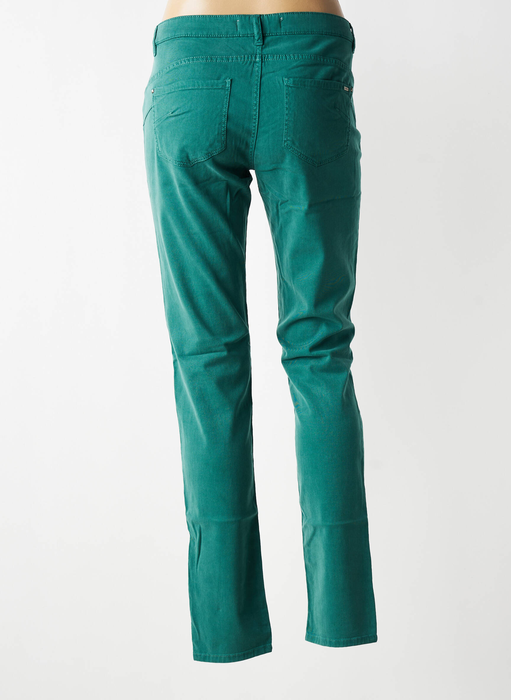 Pantalon droit stretch taille normale vert I.CODE (By IKKS) femme