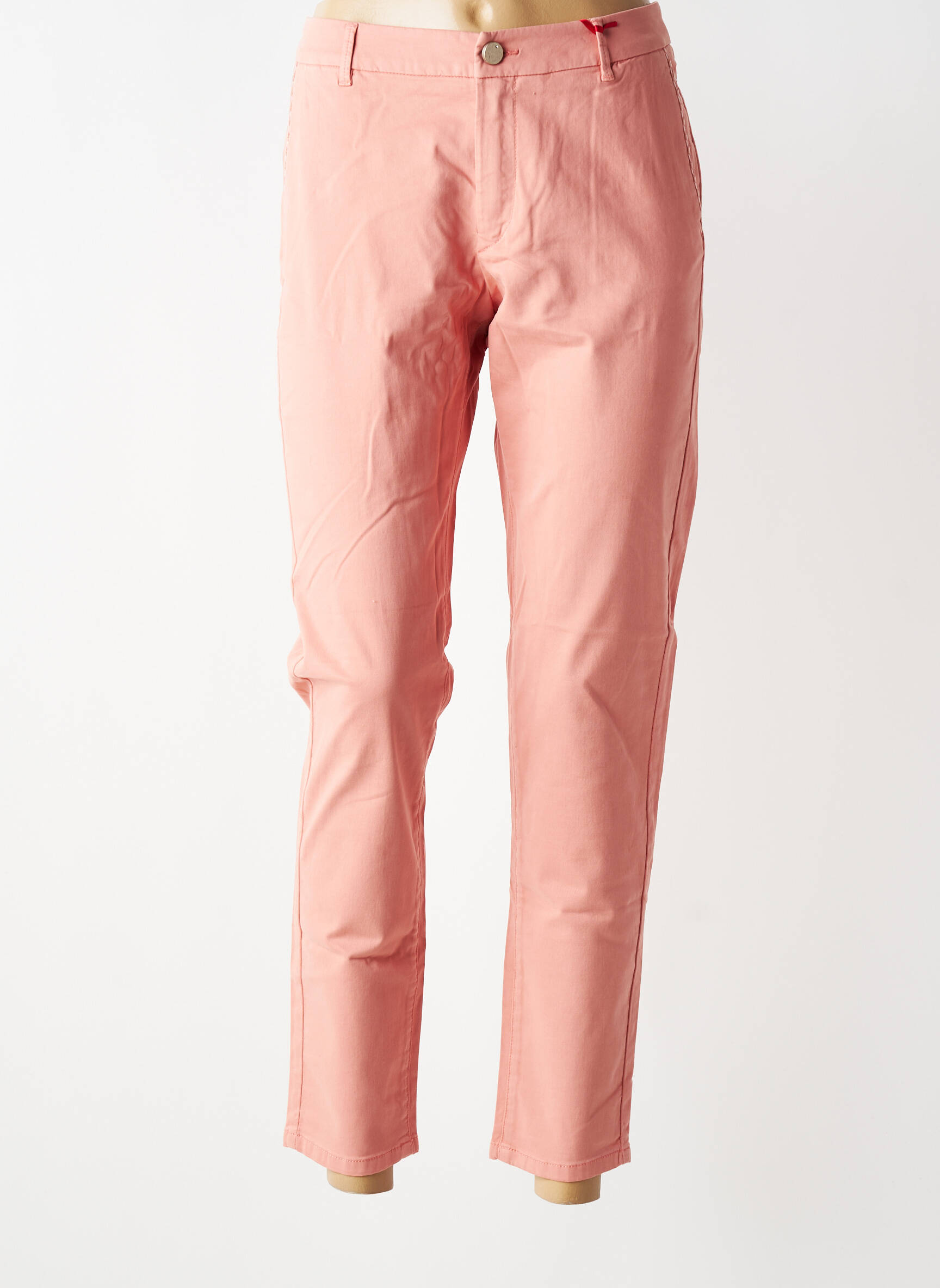 Pantalon chino stretch taille normale rose I.CODE (By IKKS) femme