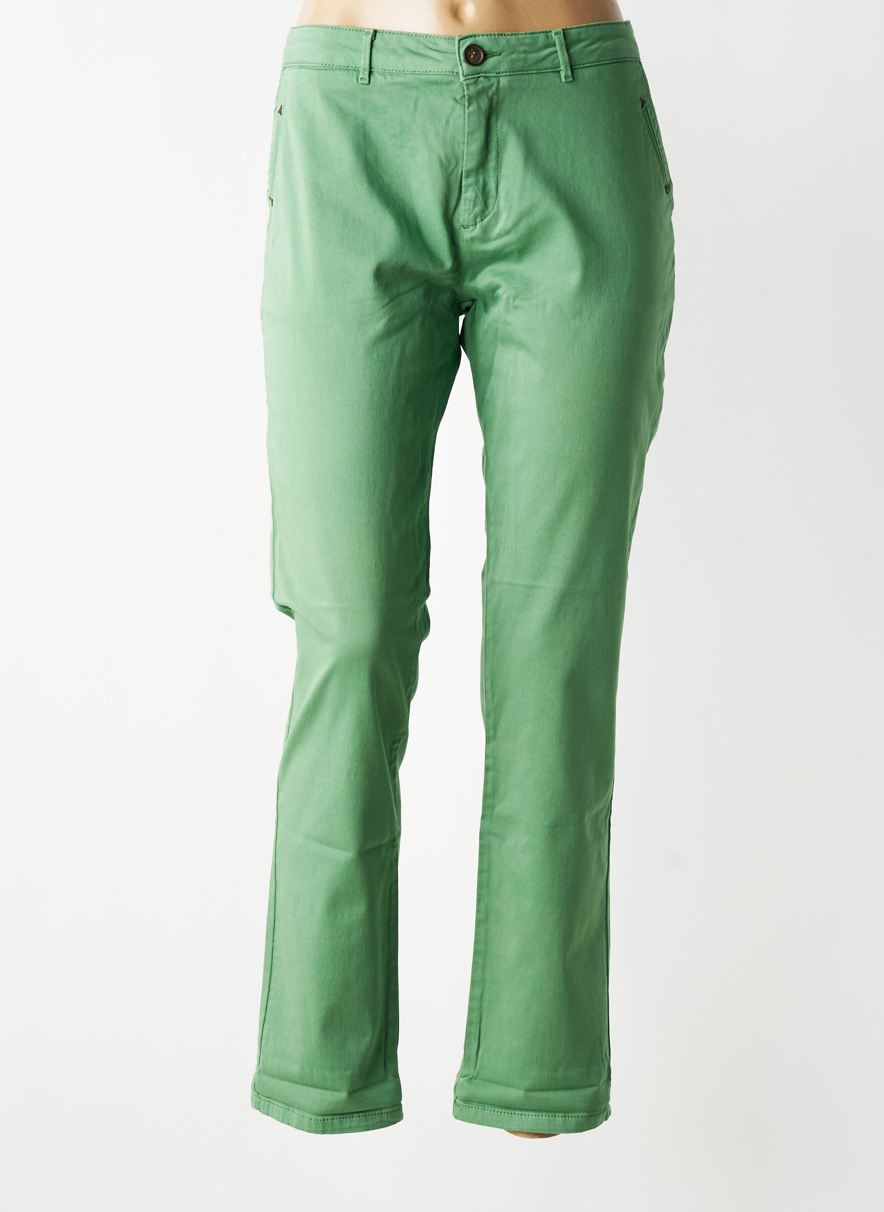 Pantalon chino stretch taille normale vert HOD femme
