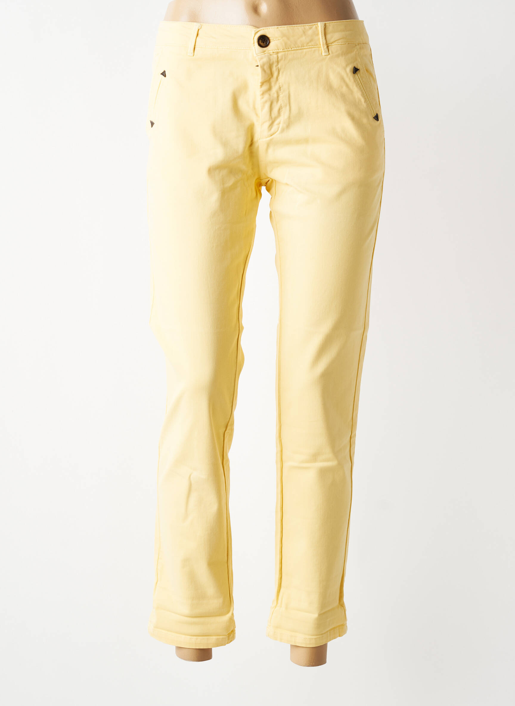 Pantalon chino stretch taille normale jaune HOD femme