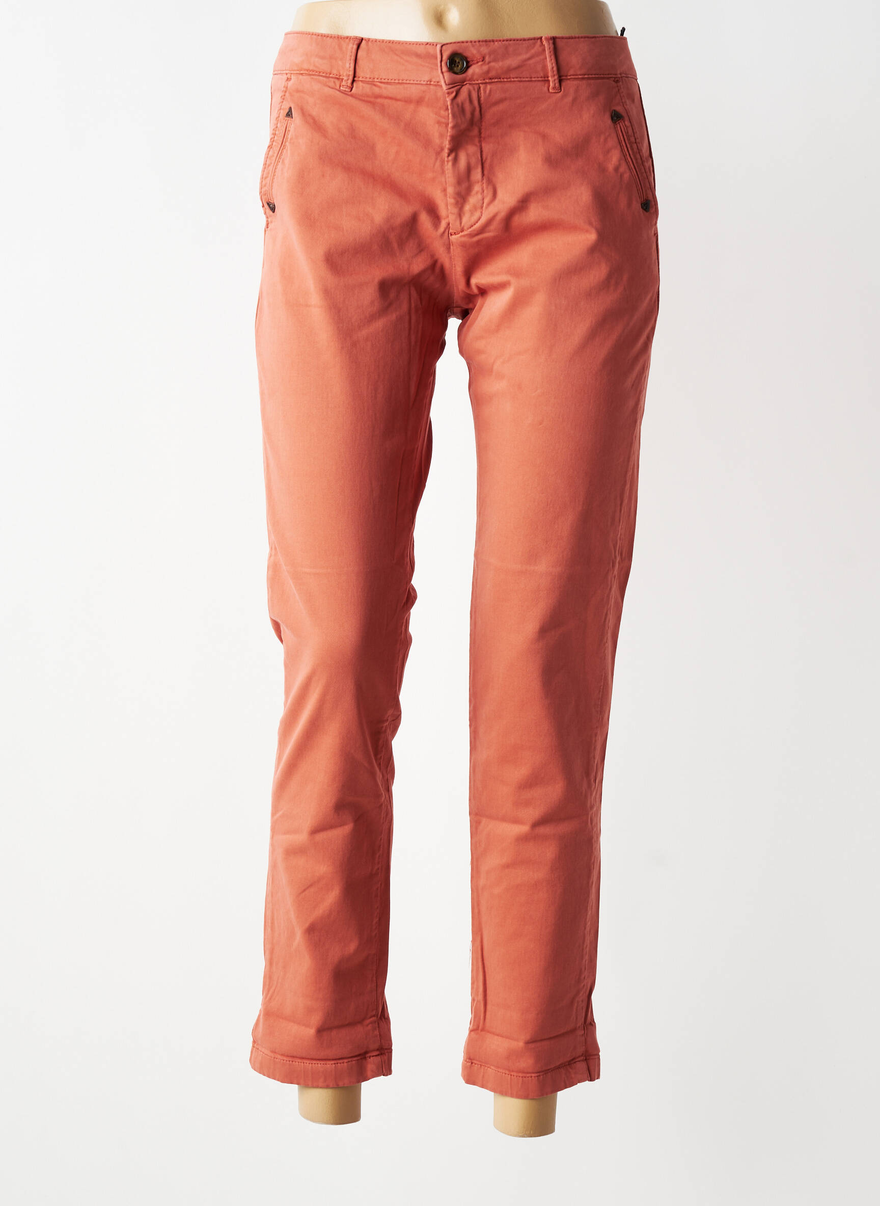 Pantalon chino stretch taille normale orange HOD femme