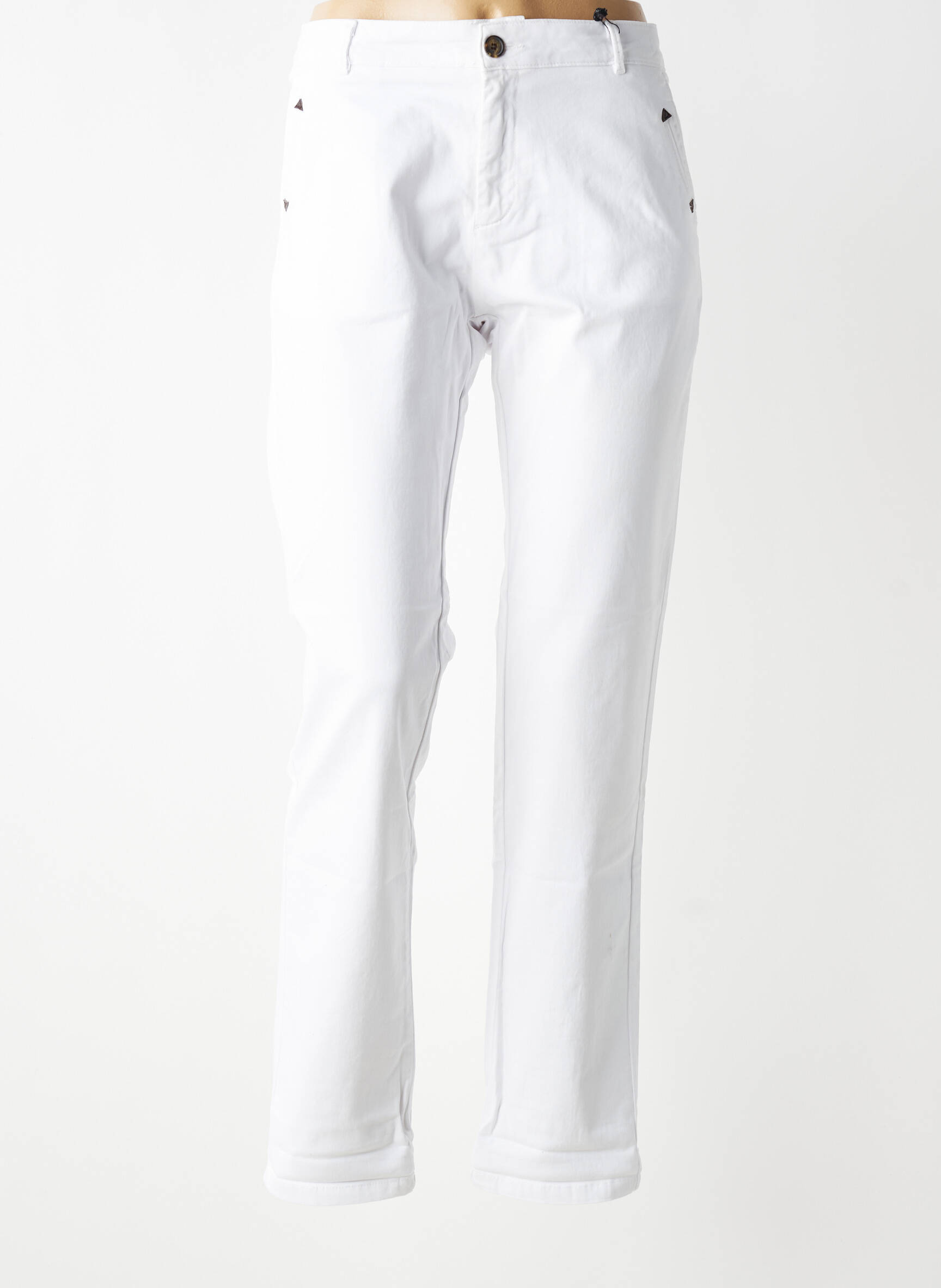 Pantalon chino stretch taille normale blanc HOD femme