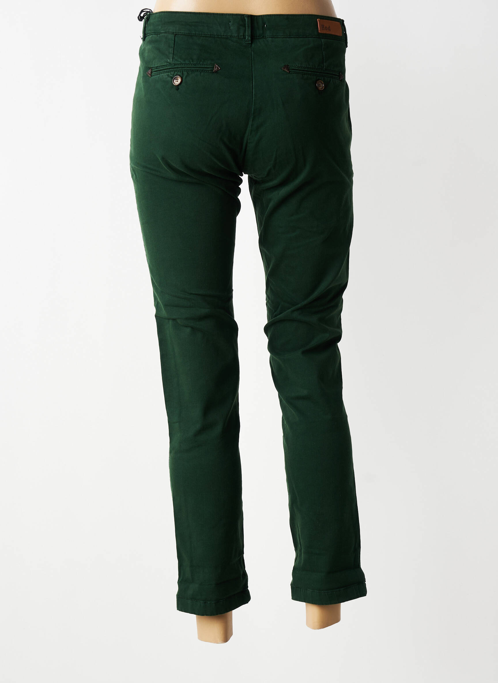 Pantalon chino stretch taille normale vert fonce HOD femme