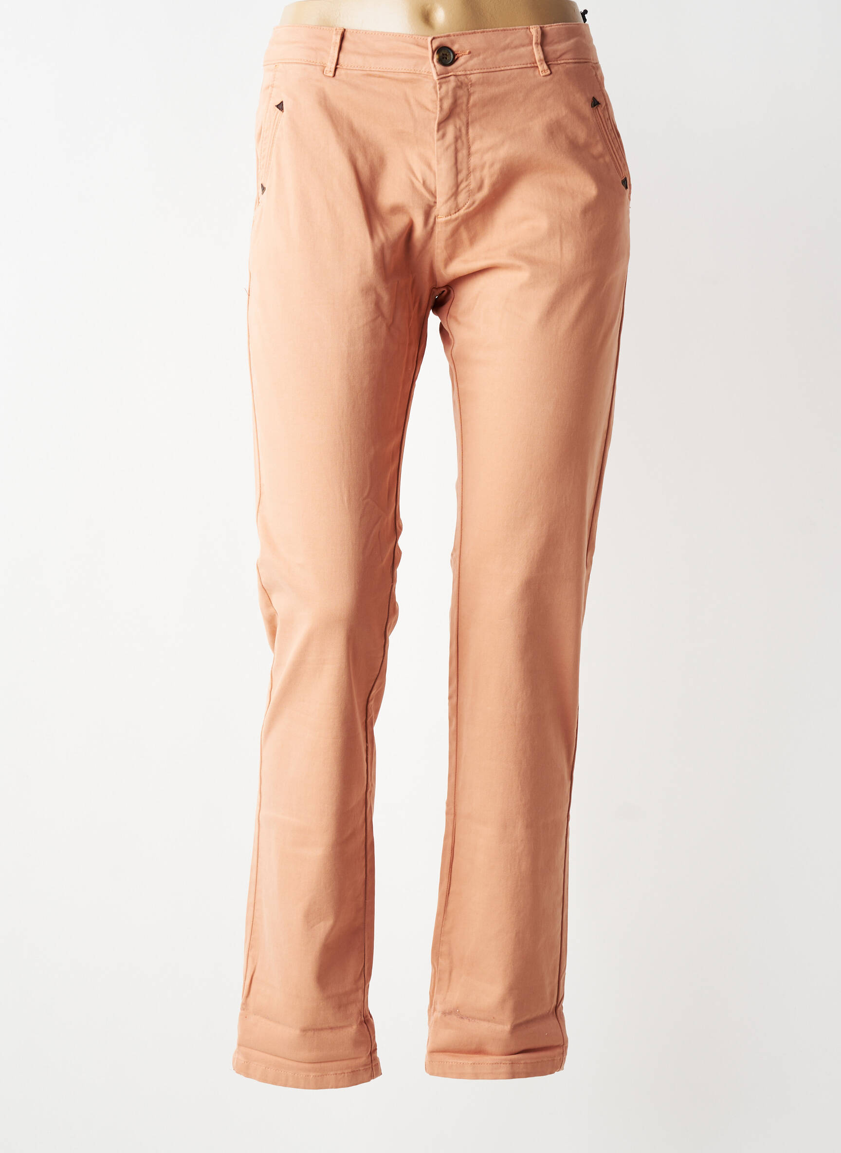 Pantalon chino stretch taille normale orange clair HOD femme