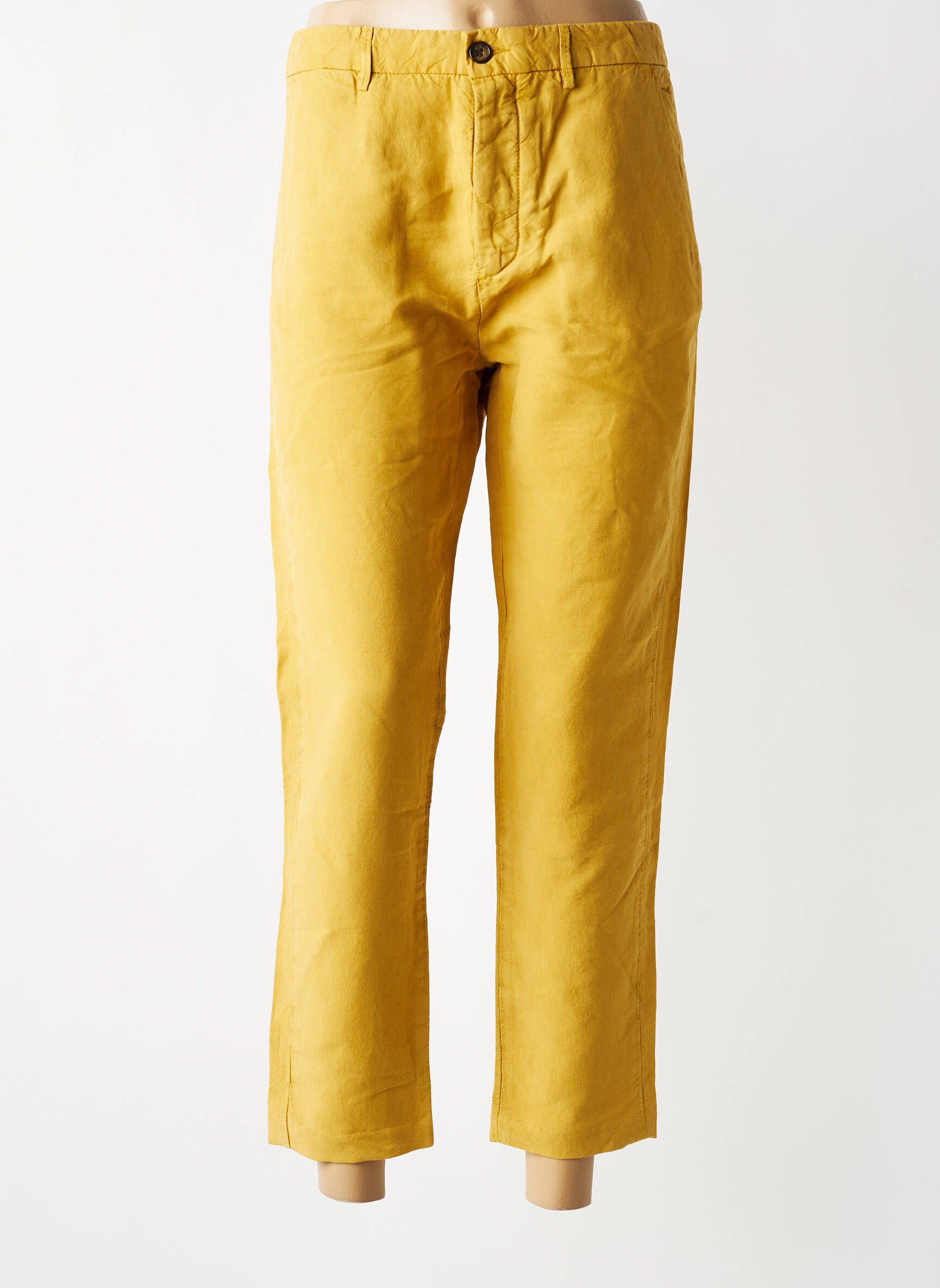 Pantalon 7/8 taille élastique taille normale jaune HOD femme