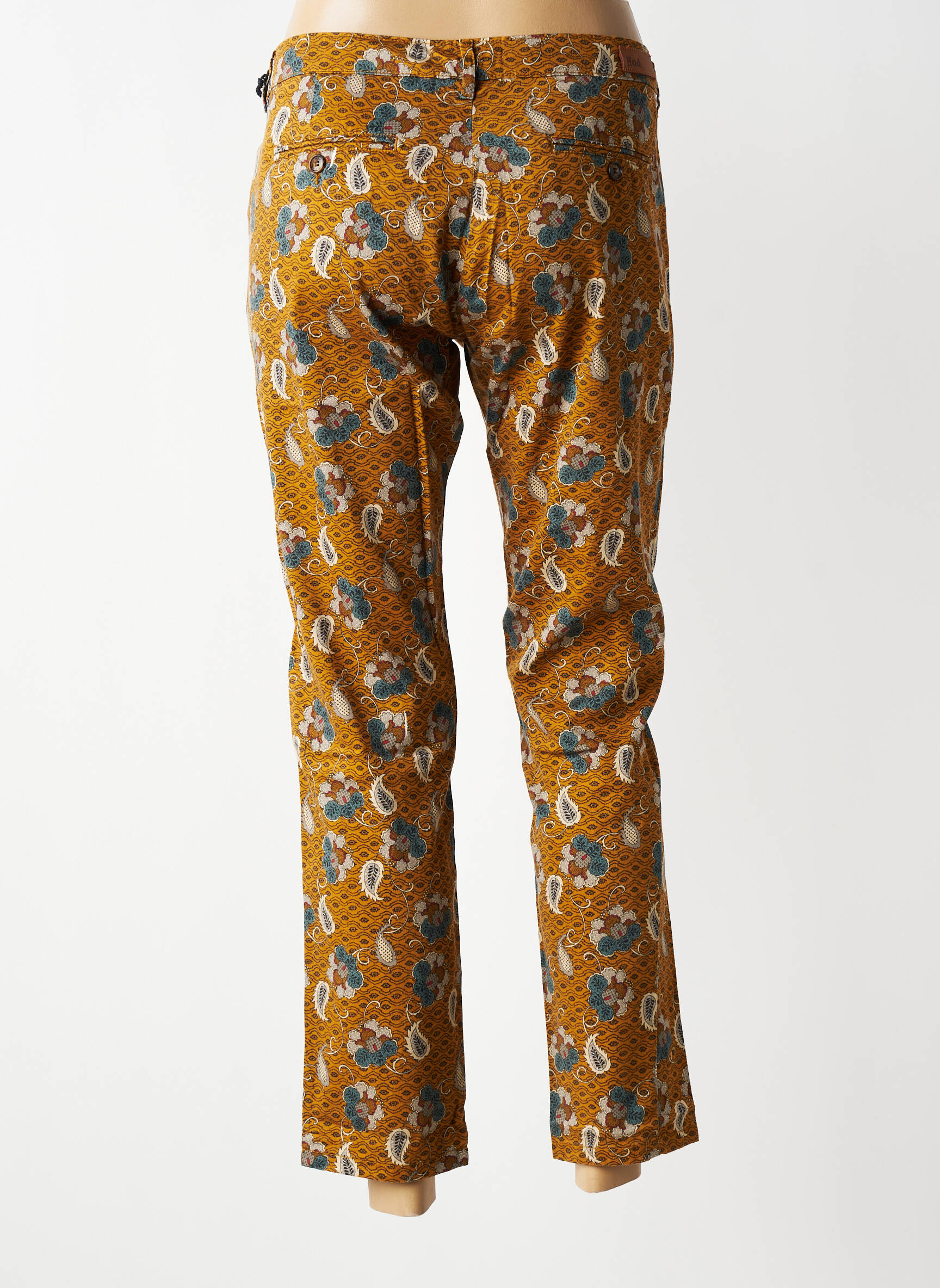 Pantalon 7/8 stretch taille normale jaune HOD femme