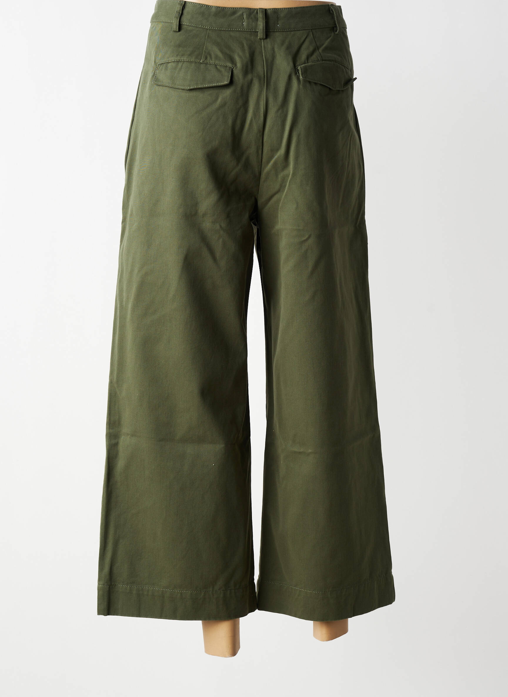 Pantalon large fermeture zippée sous rabat boutonné taille normale vert HARRIS WILSON femme