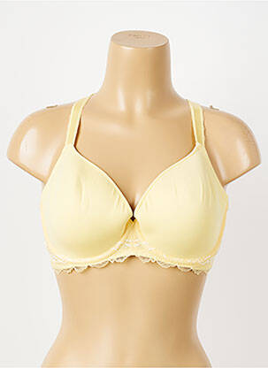 Soutien-gorge tissage dentelle haut soutien-gorge moulé jaune WACOAL femme