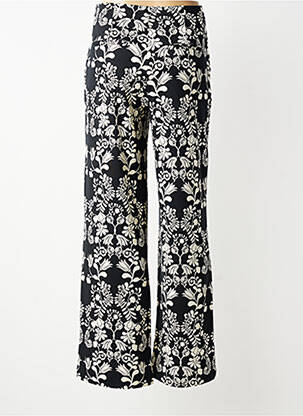 Pantalon large fermeture zip latéral taille haute noir ICHI femme