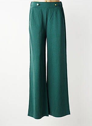 Pantalon large tissage popeline taille normale vert TIFFOSI femme