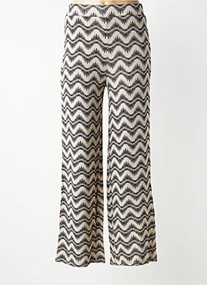 Pantalon flare stretch taille haute beige GARCIA femme