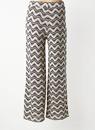 Pantalon flare stretch taille haute beige GARCIA femme