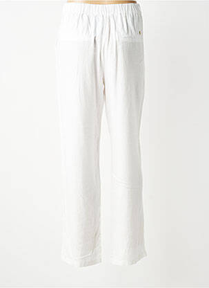 Pantalon droit tissage popeline taille normale blanc ÉTYMOLOGIE femme