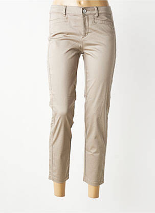 Pantalon 7/8 tissage popeline taille normale marron STREET ONE femme