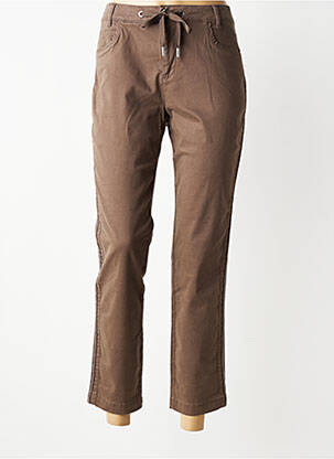 Pantalon 7/8 stretch marron STREET ONE femme
