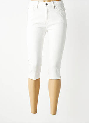 Corsaire tissage denim taille normale blanc GARCIA femme