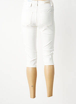 Corsaire tissage denim taille normale blanc GARCIA femme