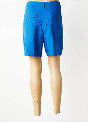 Short fermeture zippée sous rabat boutonné taille haute bleu ÉTYMOLOGIE femme
