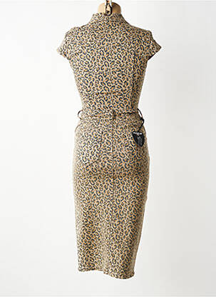 Robe mi-longue manches courtes manches courtes marron DENIM LIFE femme