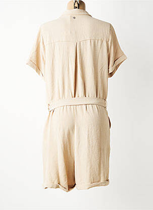Combishort tissage crêpe manches courtes beige DEELUXE femme