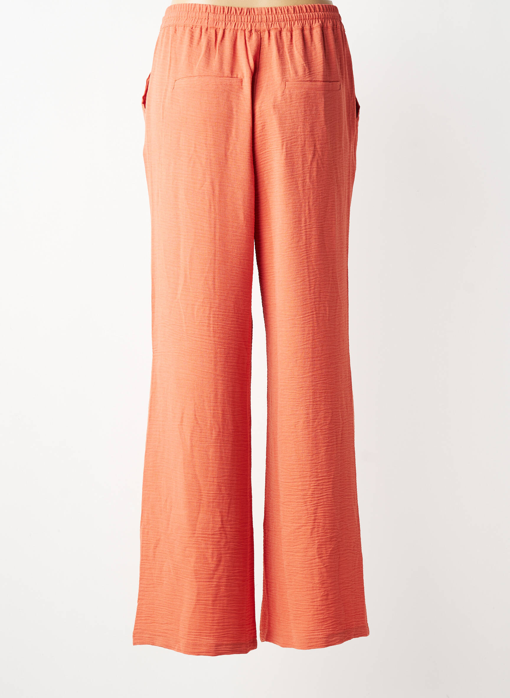 Pantalon large tissage crêpe taille normale orange DEELUXE femme