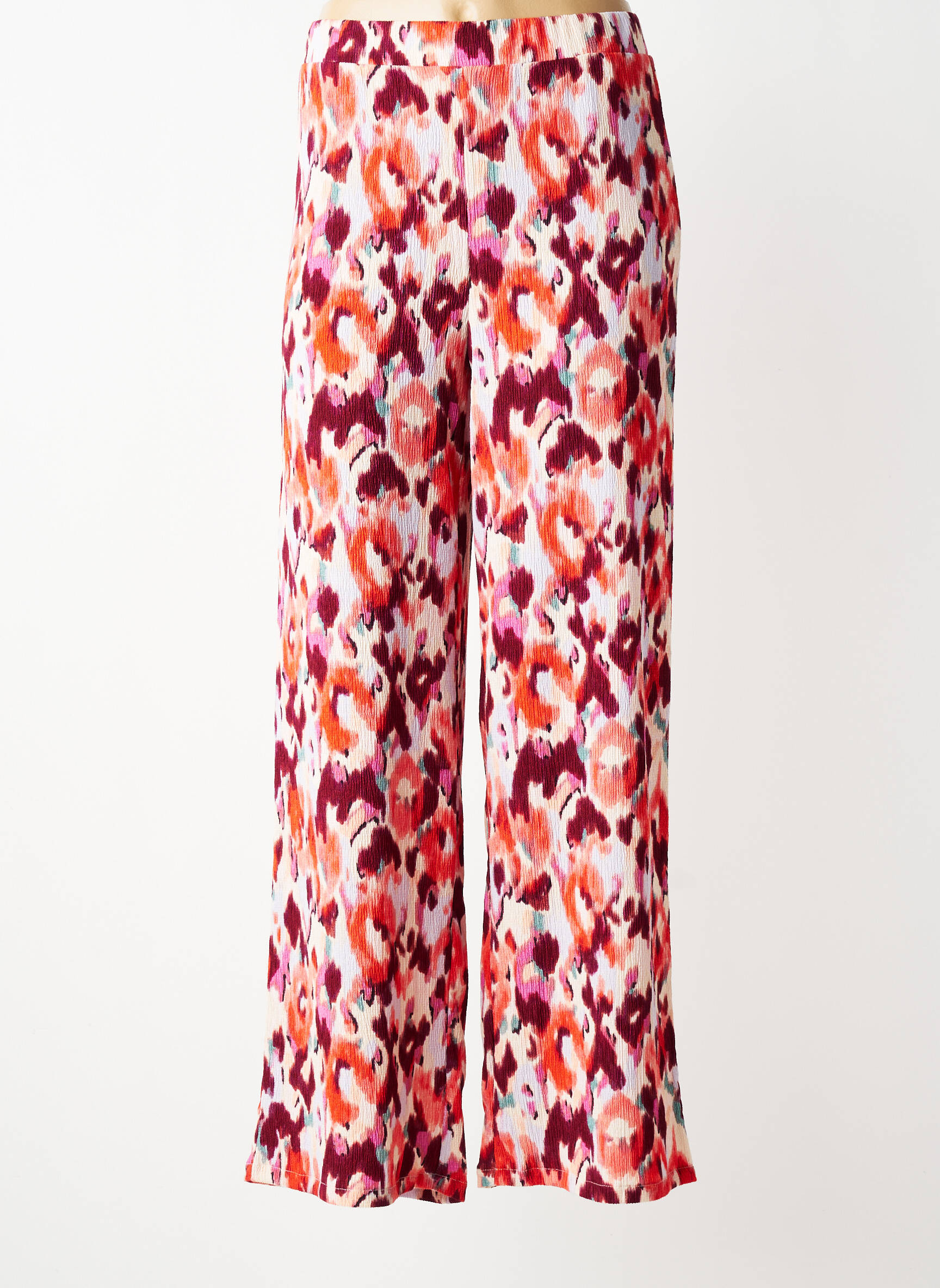 Pantalon large tissage crêpe taille normale orange GARCIA femme