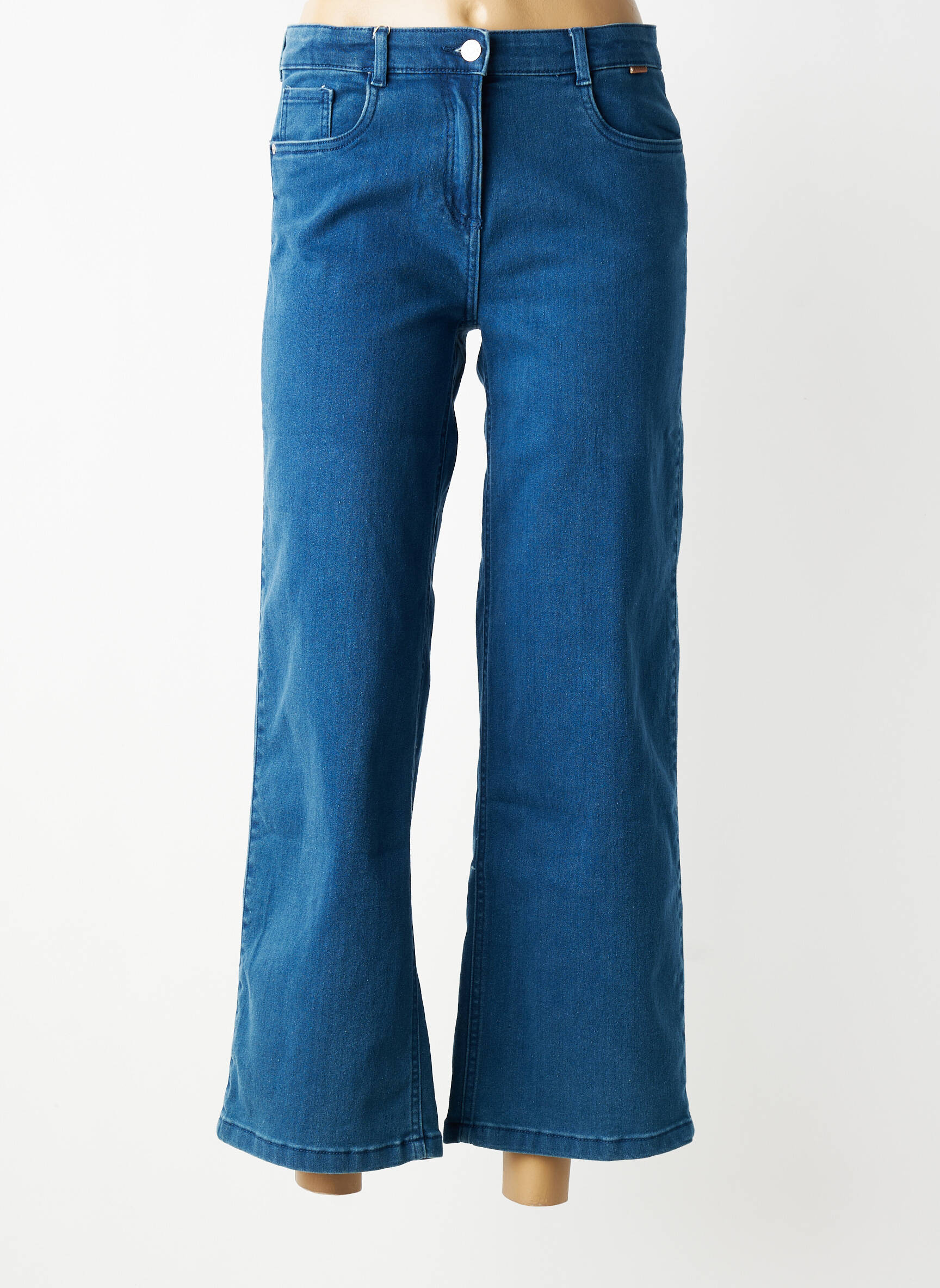 Jeans coupe large stretch taille ajustable bleu BOBOLI fille