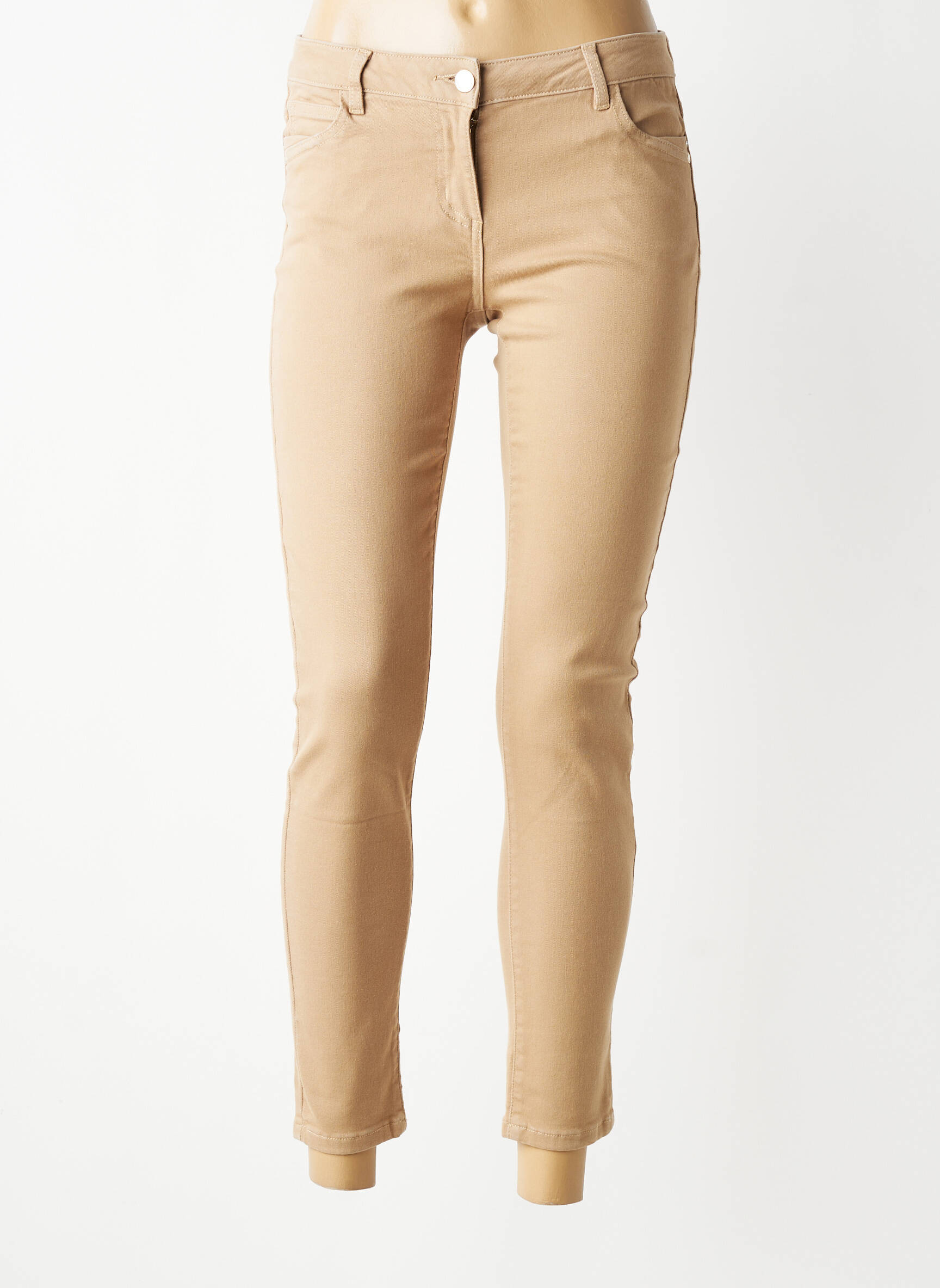 Jeans skinny taille normale taille normale beige MORGAN femme