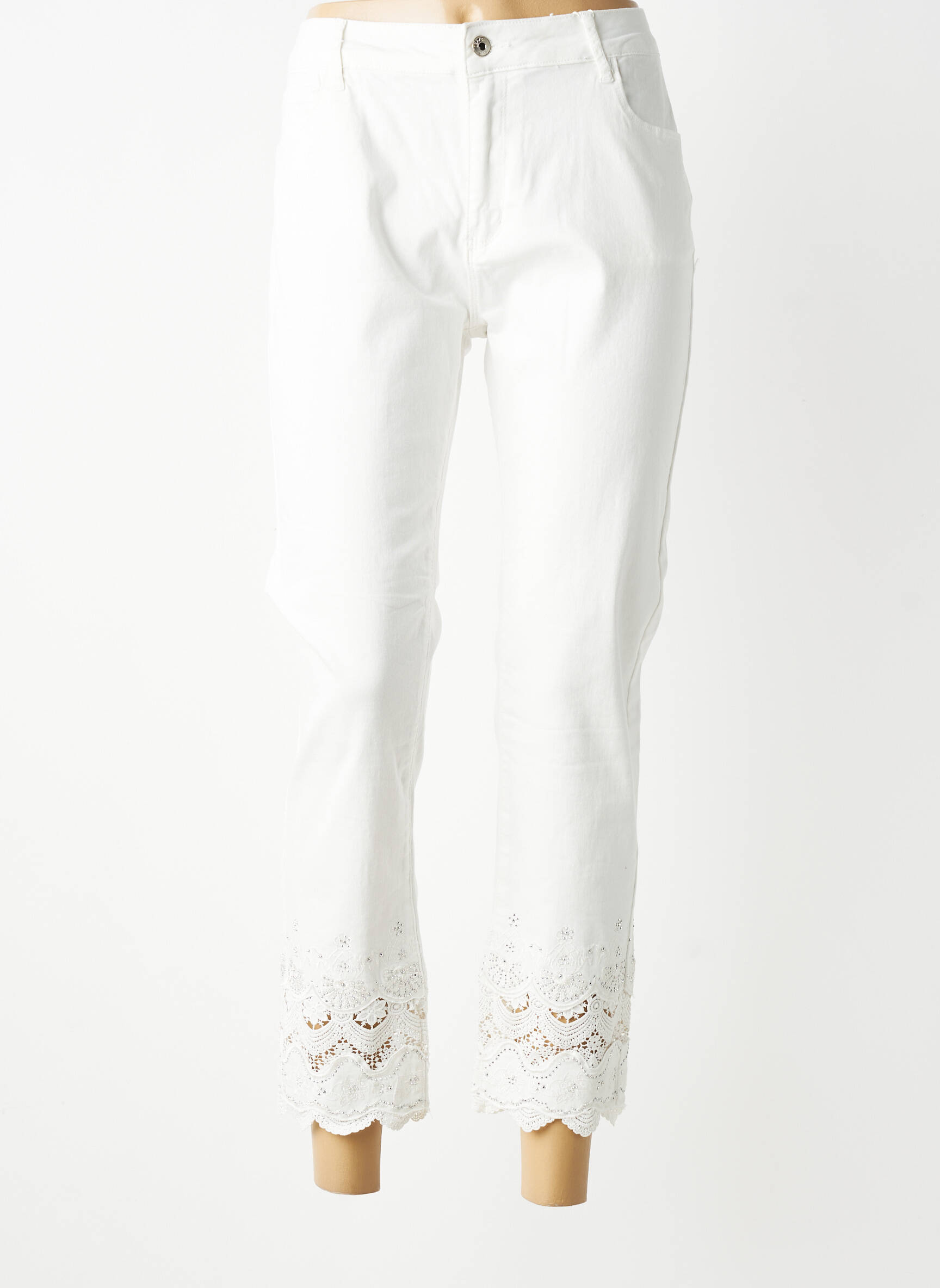 Jeans coupe slim stretch taille normale blanc ZAC & ZOE femme