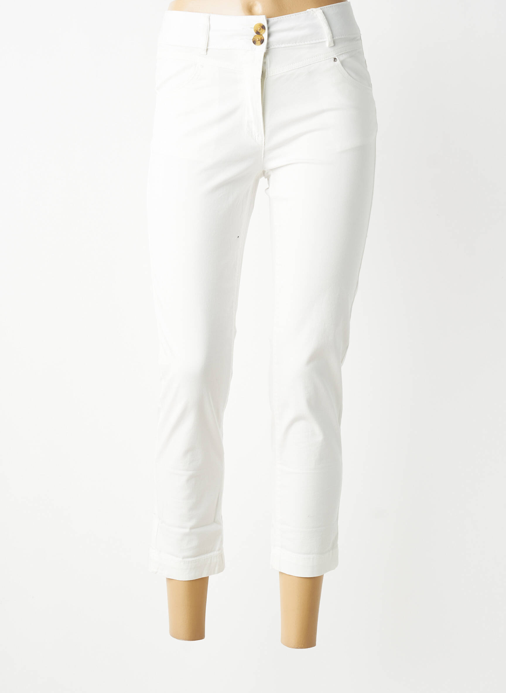 Jeans coupe slim taille normale taille normale blanc C'EST BEAU LA VIE femme