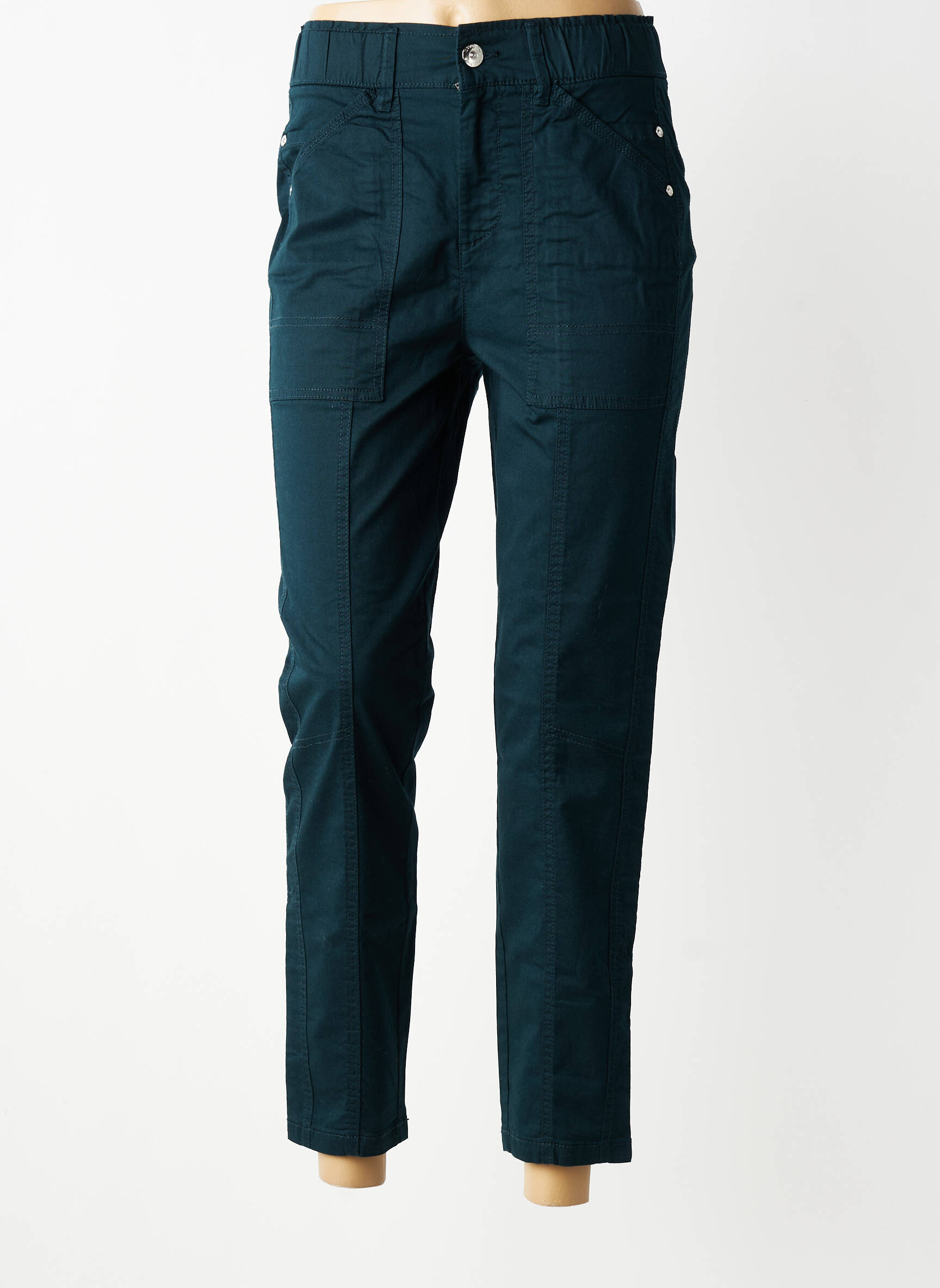 Pantalon 7/8 taille haute taille haute vert STREET ONE femme