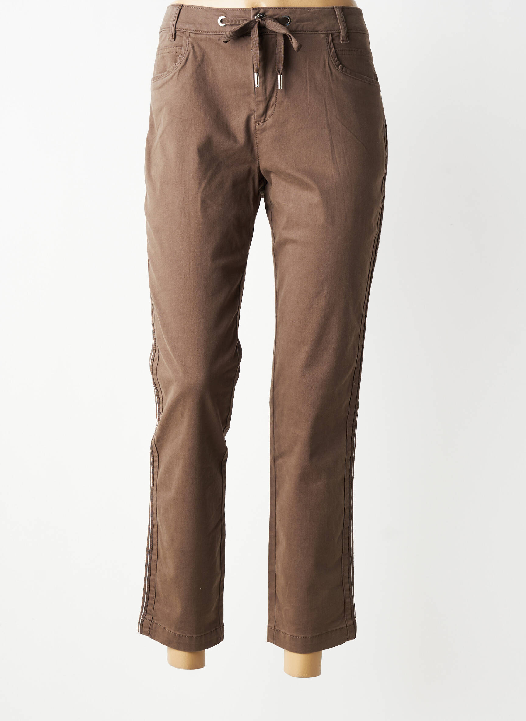 Pantalon 7/8 stretch marron STREET ONE femme