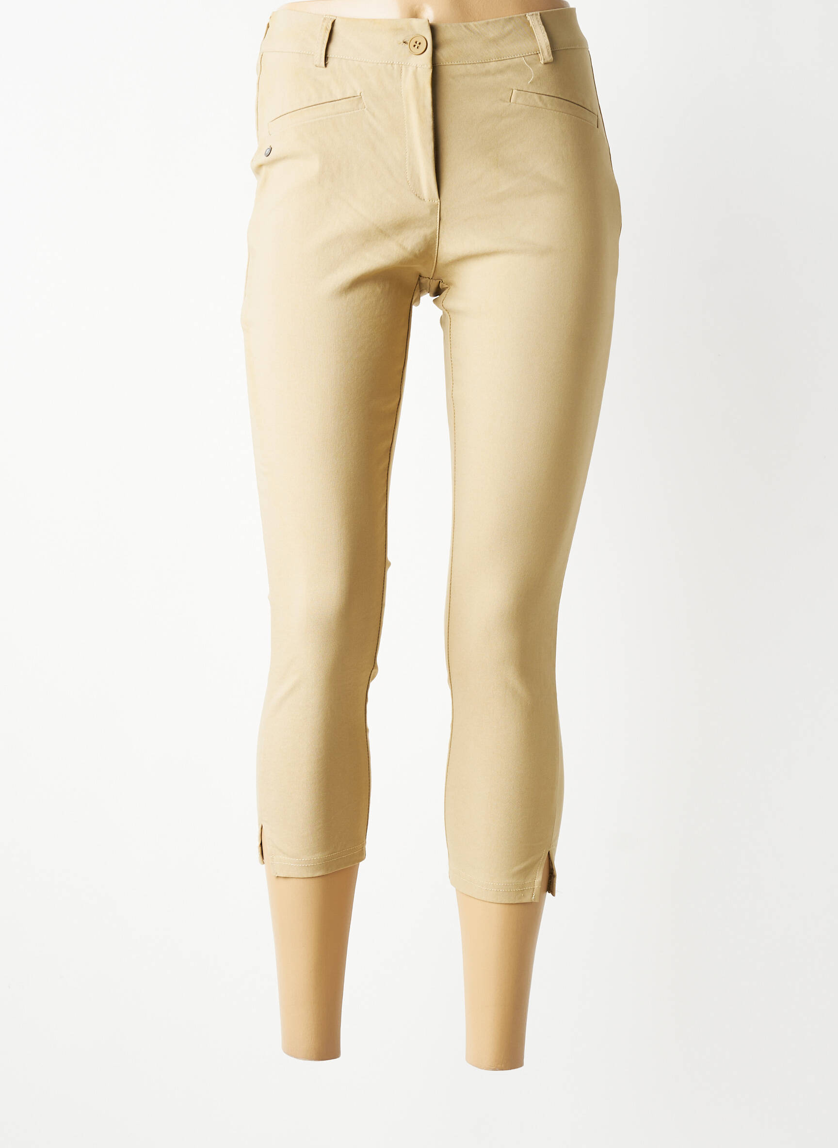 Pantacourt stretch taille normale beige BROADWAY femme