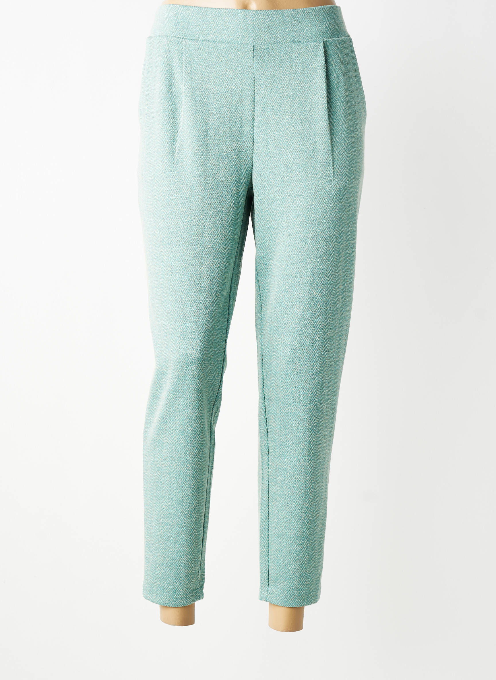 Pantalon 7/8 stretch taille normale vert ICHI femme