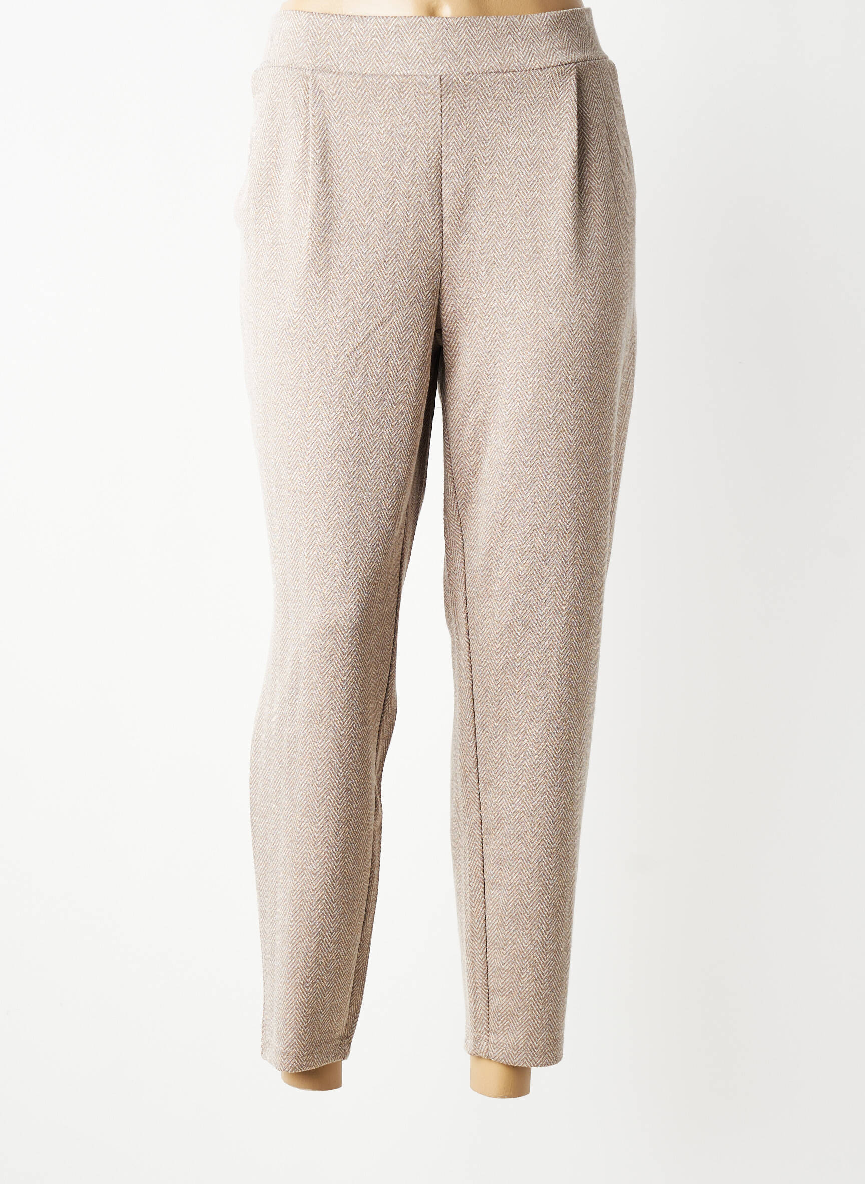 Pantalon 7/8 stretch taille normale marron ICHI femme