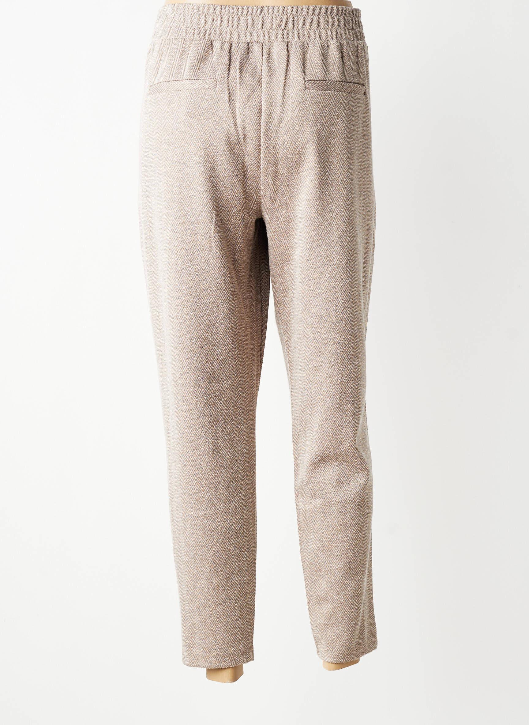Pantalon 7/8 stretch taille normale marron ICHI femme