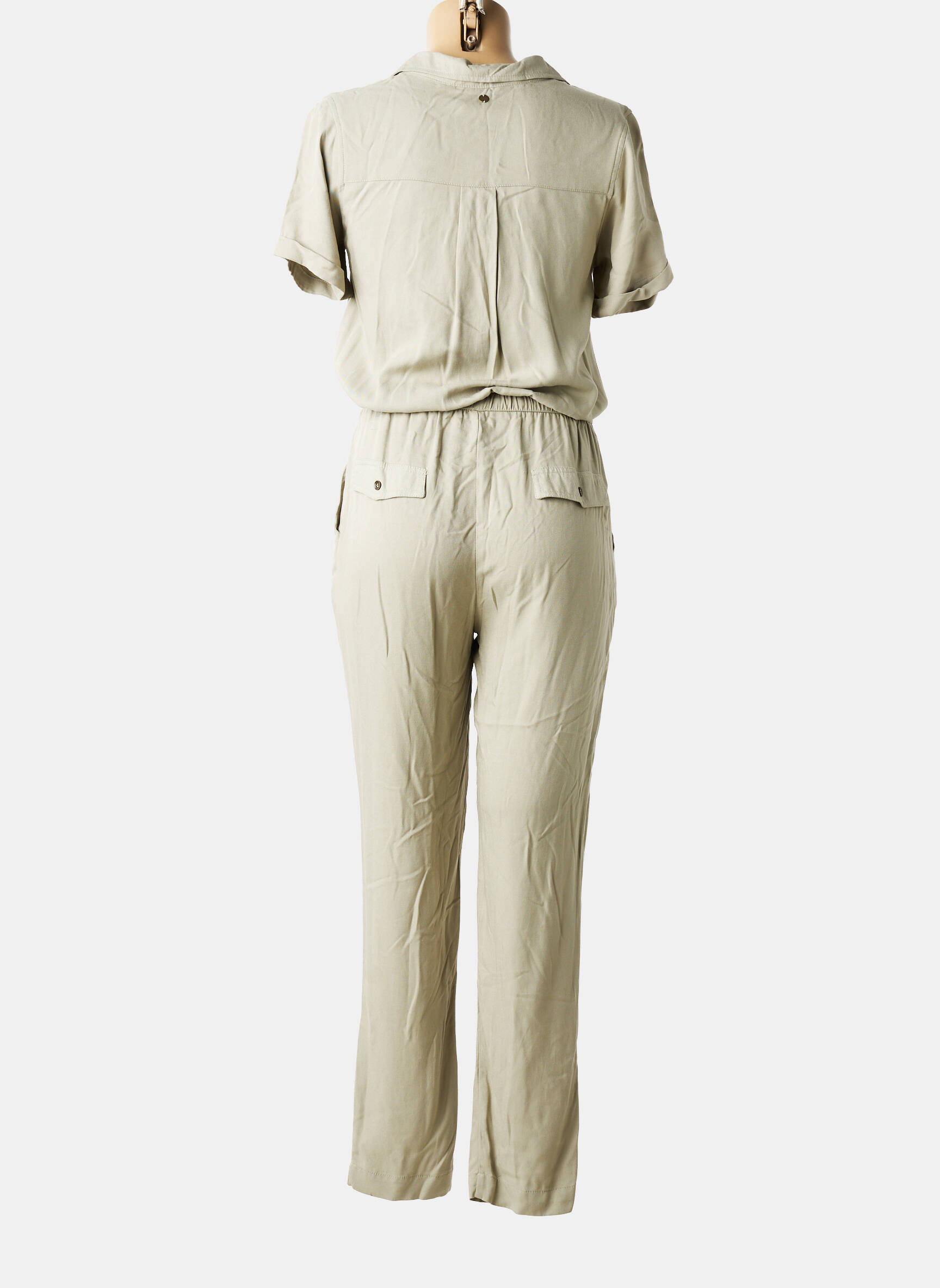 Combi-pantalon fermeture boutonnée sur le devant manches courtes vert DEELUXE femme