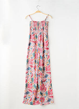 Combi-pantalon col carré fines bretelles rose BOBOLI fille