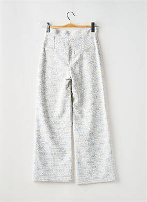 Pantalon large fermeture zippée sous rabat boutonné taille haute bleu GARCIA femme