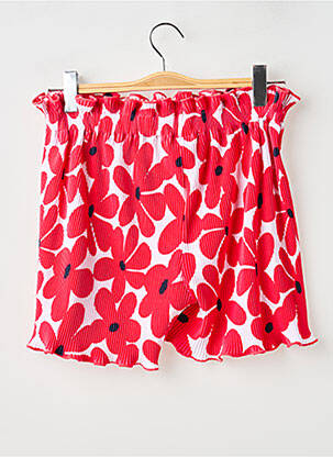 Short taille haute taille élastique rouge BOBOLI fille