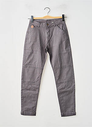 Pantalon slim tissage popeline taille ajustable gris BOBOLI garçon